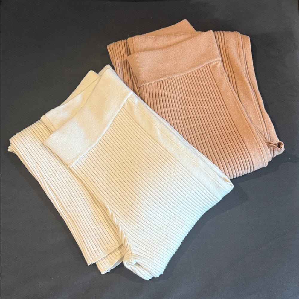 2 Aerie Ribbed Knit Pants